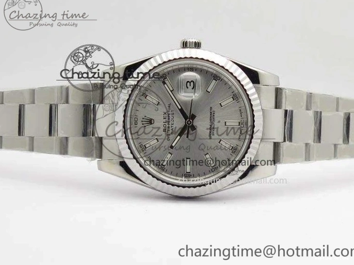 0406 EasyCare DateJust 41mm 126334 Noob 1:1 Best Edition Fluted Bezel Silver Dial On SS Oyster Bracelet A 3588